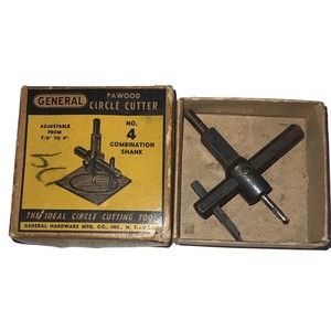 Vintage GENERAL Pawood Circle Cutter Model No. 4, Adjustable From 7/8" to 4"